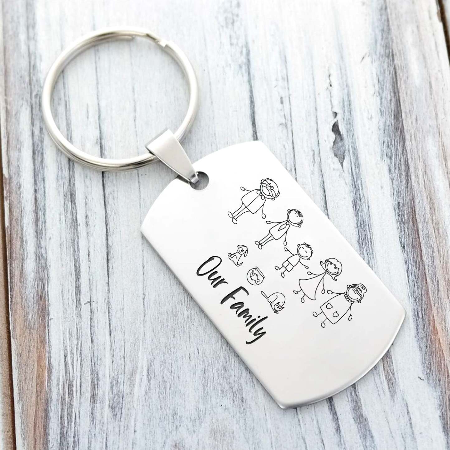 Christmas Gift Family Dog Keychain - I Love You Now Until Forever