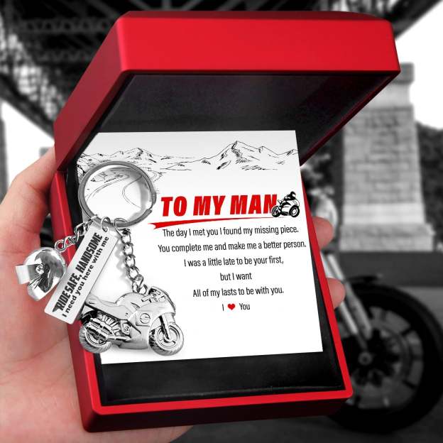 Christmas Gift Superbike Helmet Keychain - Biker - To My Man - I Love You