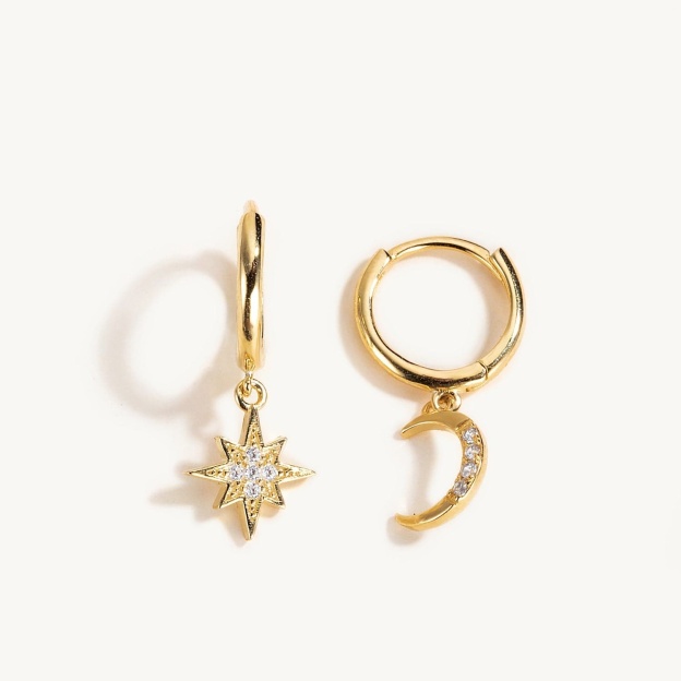 Mond and Start Drop Earrings Earrings MelodyNecklace