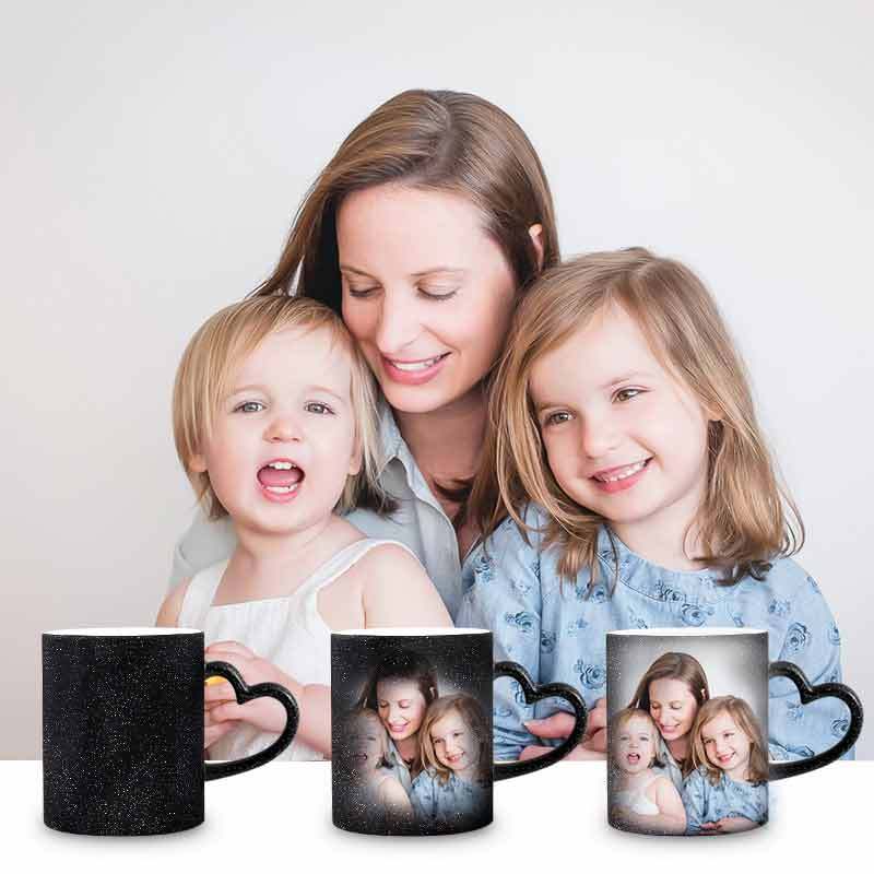 Mother's Day Gift Personalised Magic Color Change Mug Heart Custom Photo Cup-Engravingift