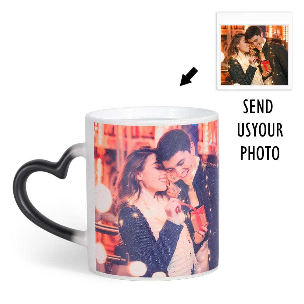 Mother's Day Gift Personalised Magic Color Change Mug Heart Custom Photo Cup-Engravingift