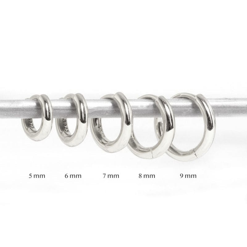 Multi Size Mini Huggies Silver / 5MM Earrings Kosiner