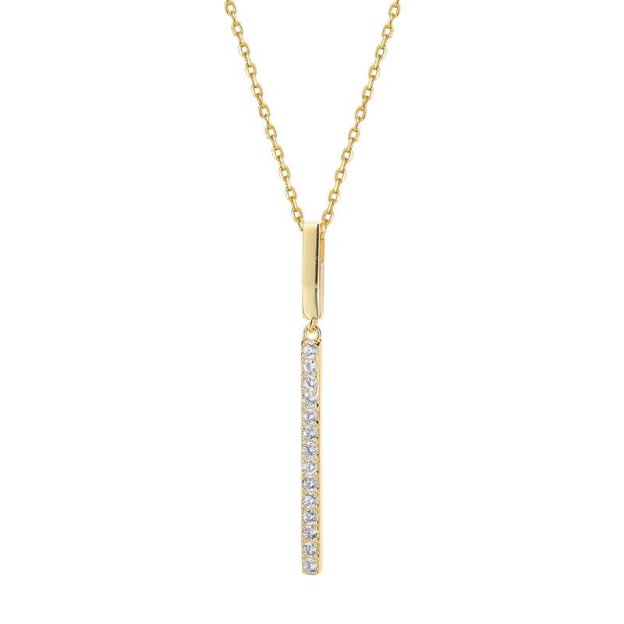 Mother's Day Gift Pavé Strip Pendant Necklace-Engravingift