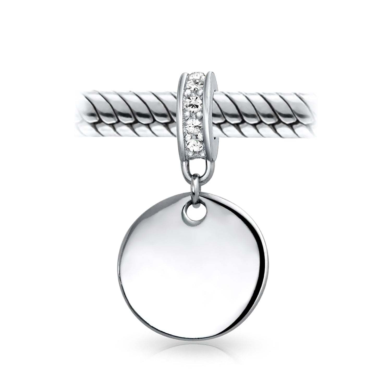 Mother's Day Gift Birthstones Initials Round Dangle Circle Charm Bead-Engravingift