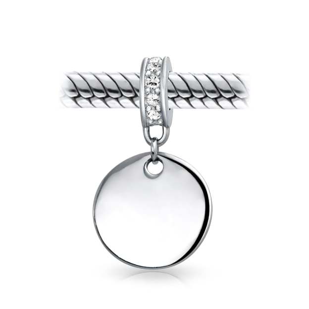Mother's Day Gift Birthstones Initials Round Dangle Circle Charm Bead-Engravingift
