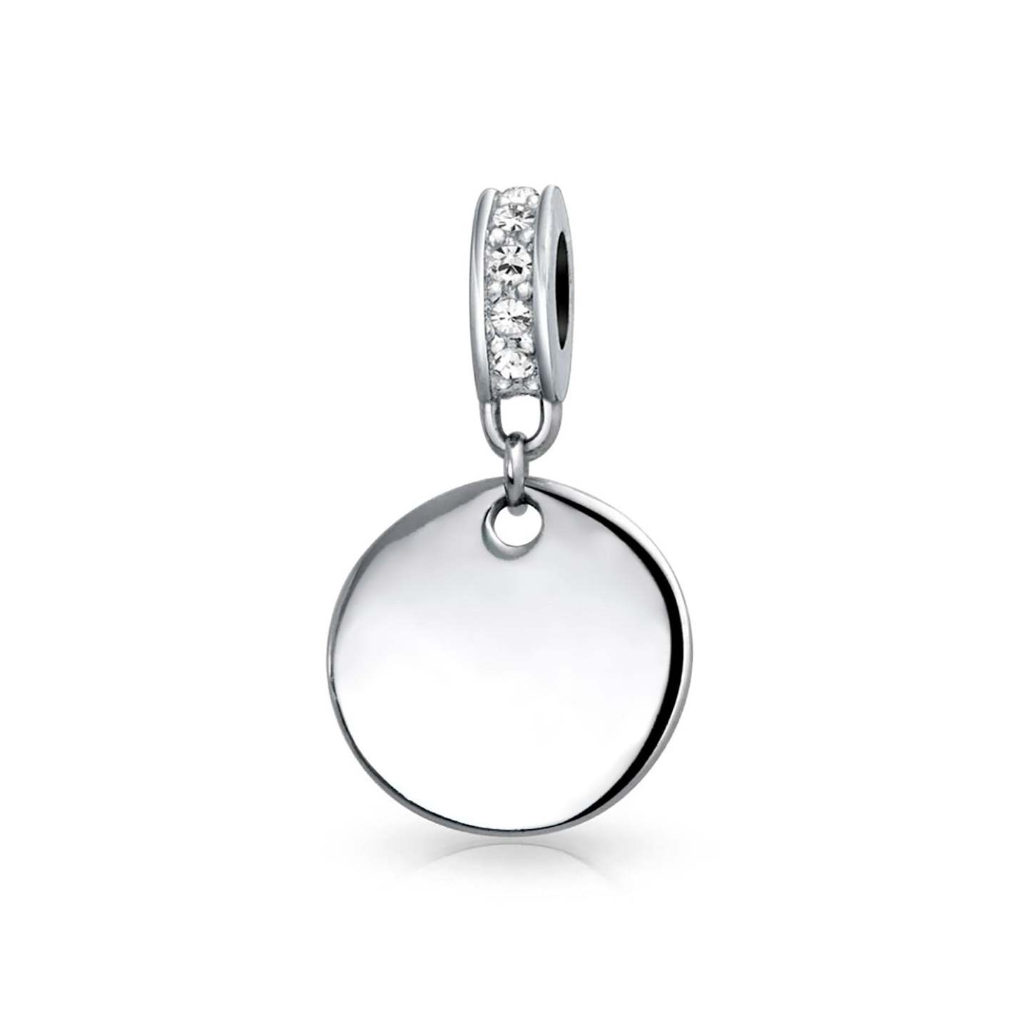 Mother's Day Gift Birthstones Initials Round Dangle Circle Charm Bead-Engravingift
