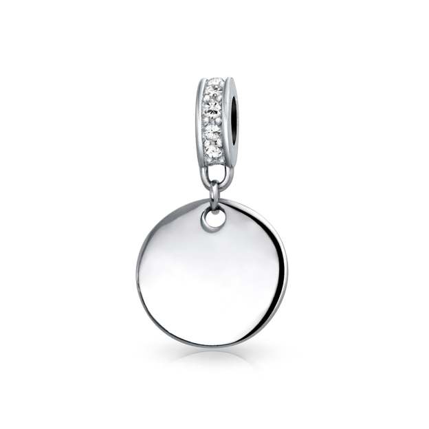 Mother's Day Gift Birthstones Initials Round Dangle Circle Charm Bead-Engravingift