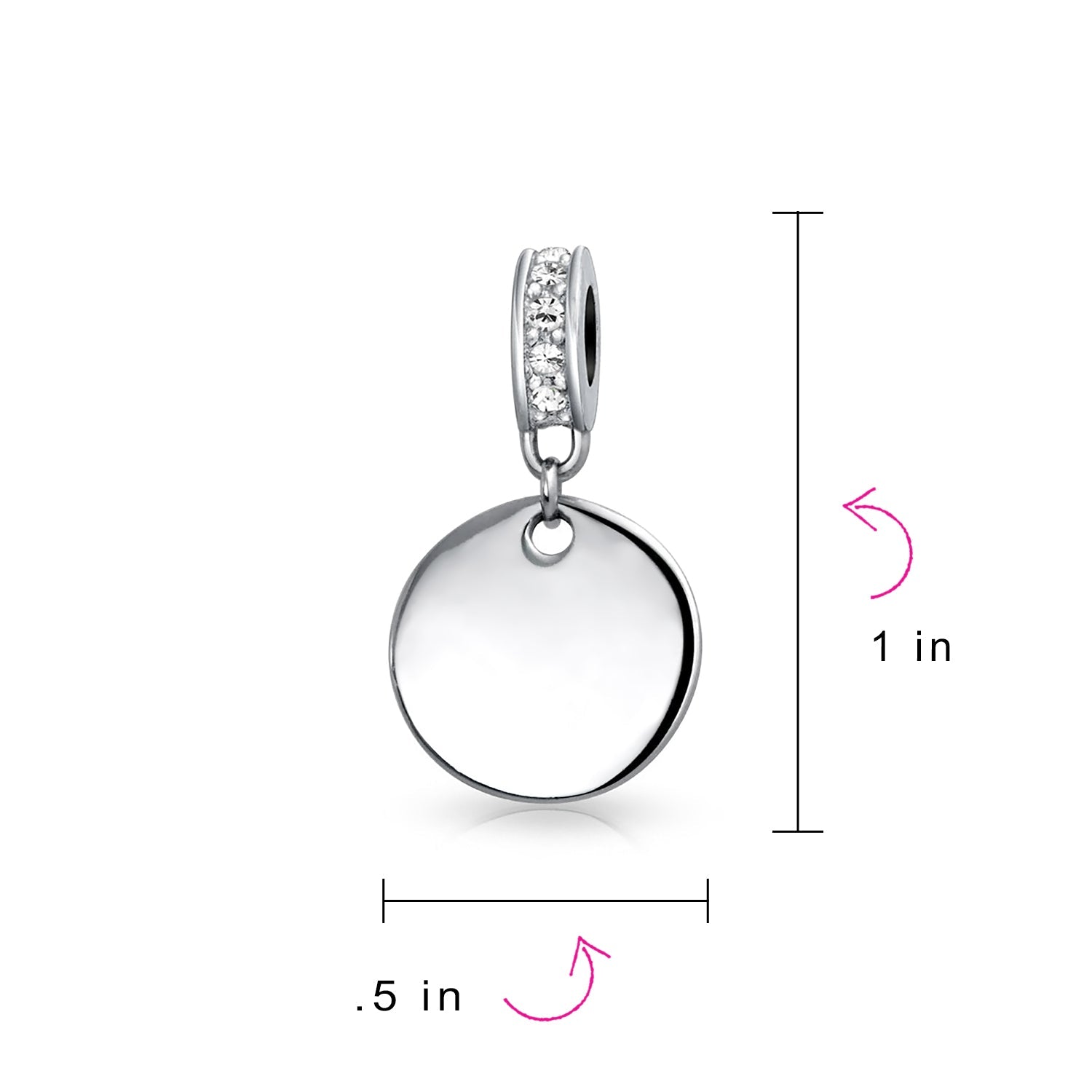Mother's Day Gift Birthstones Initials Round Dangle Circle Charm Bead-Engravingift