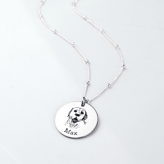 Mother's Day Gift Actual photo pet necklace personalized custom dog necklace or cat necklace-Engravingift