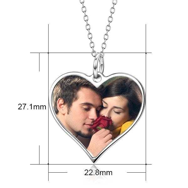 Personalized Heart Color Photo Necklace Necklace MelodyNecklace