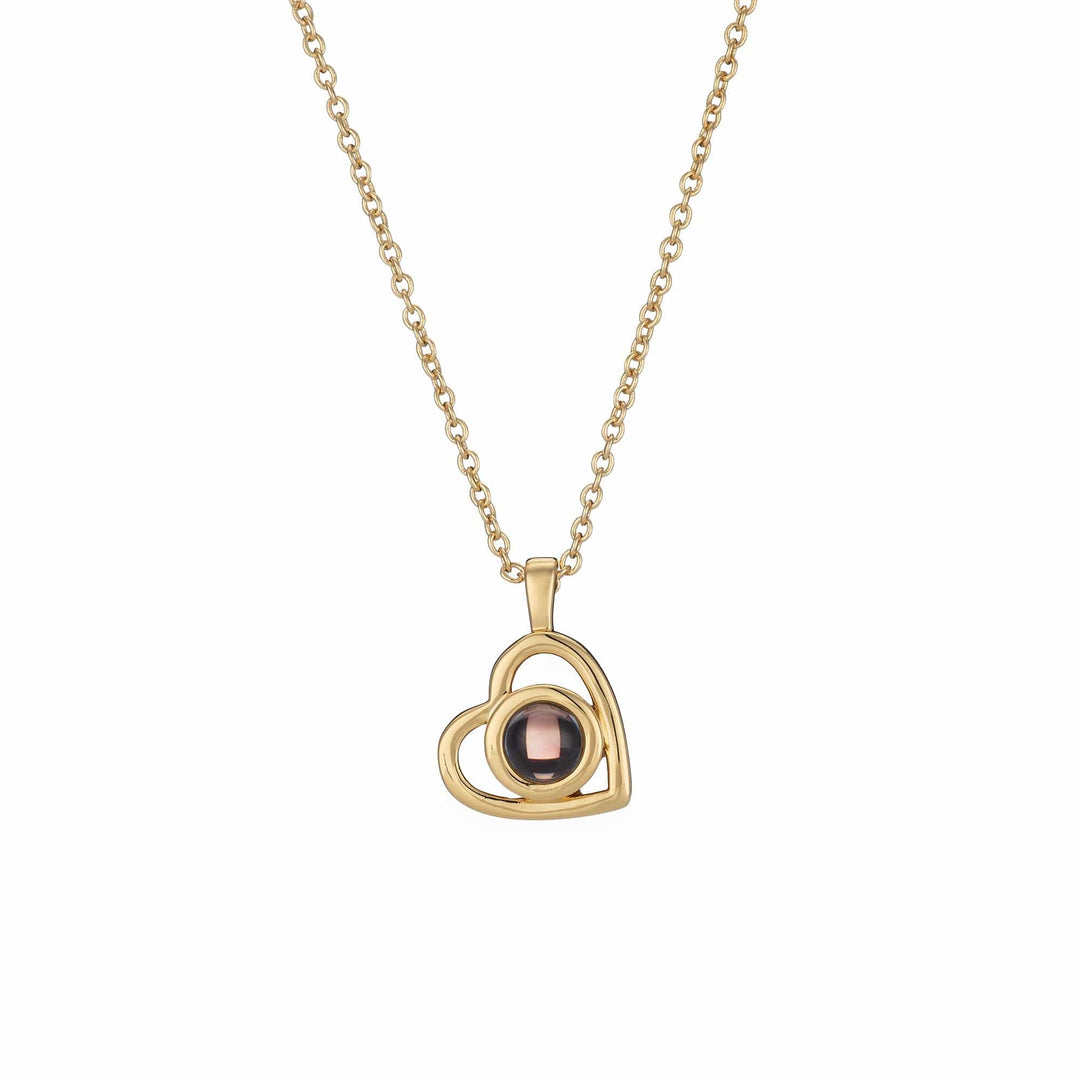 Personalized Heart Hidden Photo Inside Projection Necklace