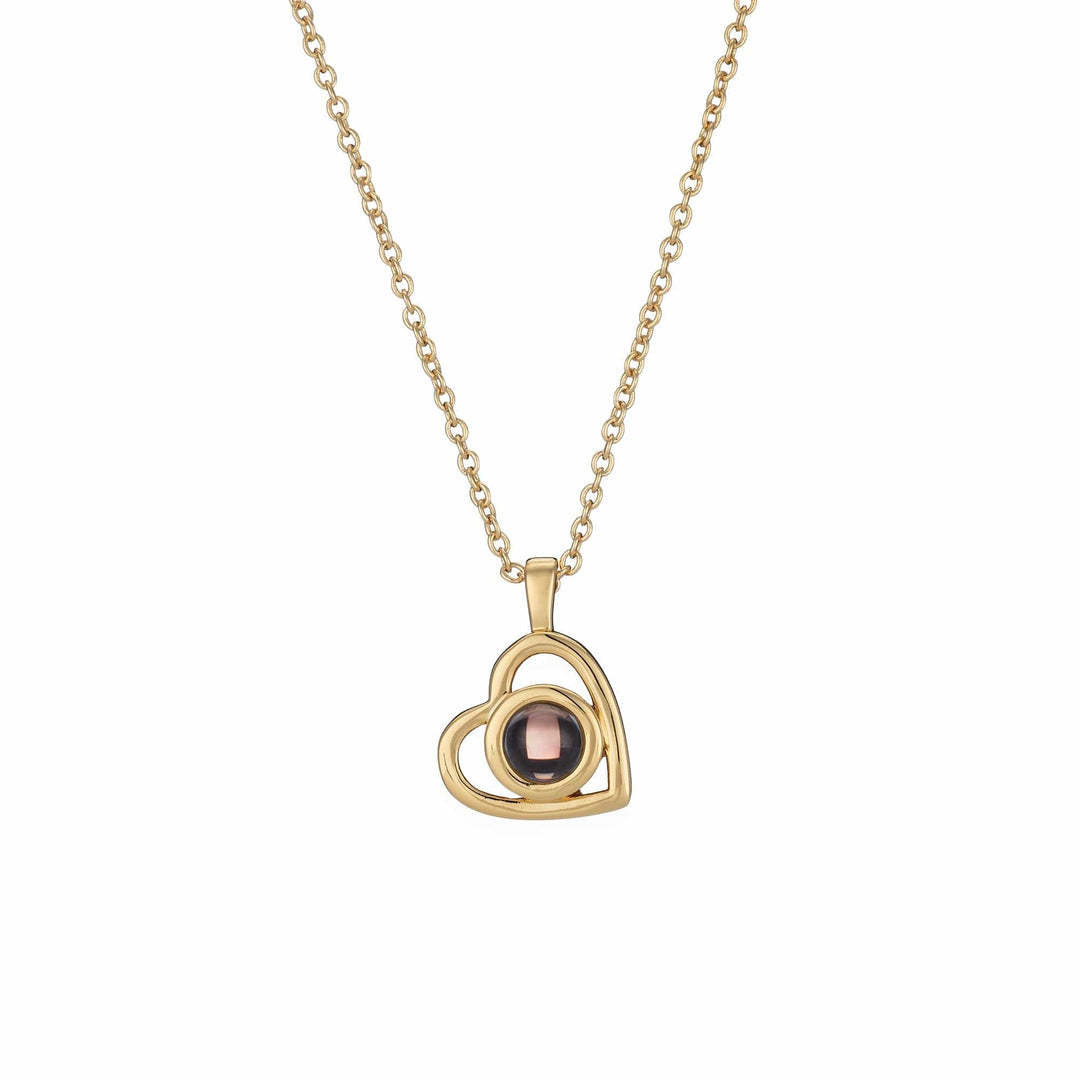 Personalized Heart Hidden Photo Inside Projection Necklace