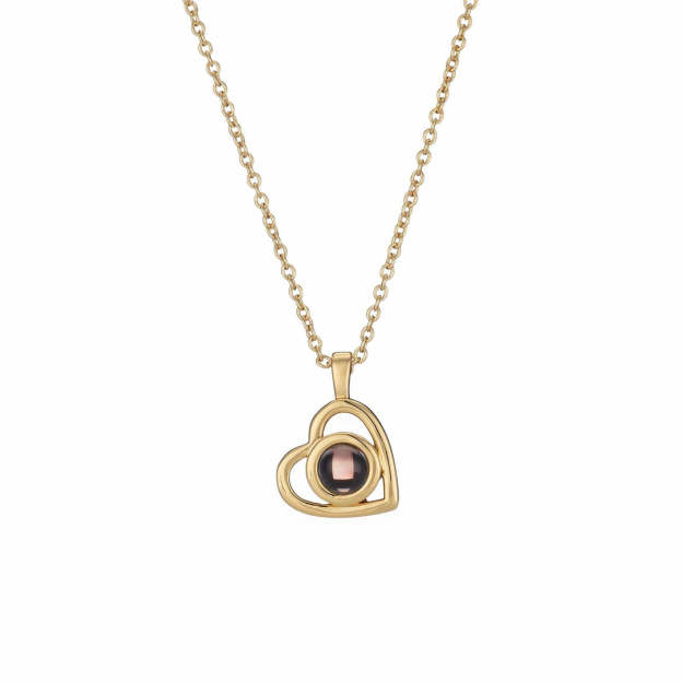 Personalized Heart Hidden Photo Inside Projection Necklace
