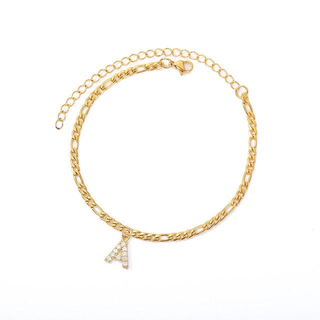 Personalized Initial Cuban Link Anklet A So Dashing