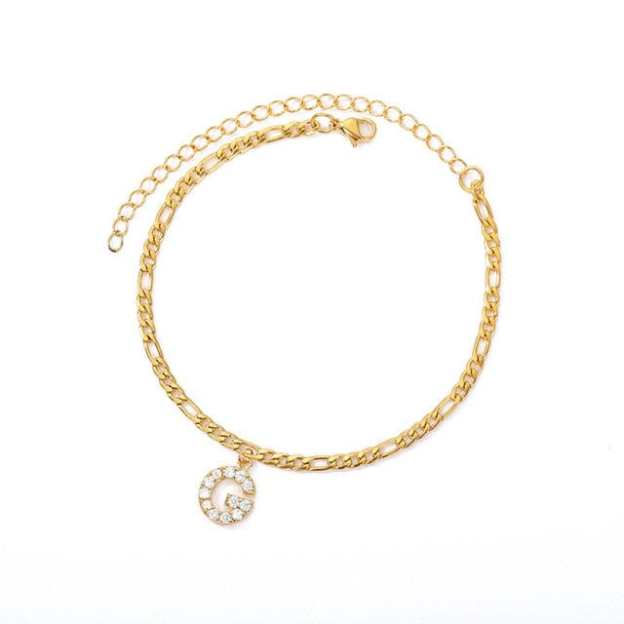 Personalized Initial Cuban Link Anklet G So Dashing