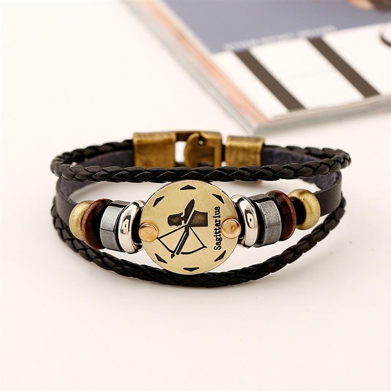Mother's Day Gift Astrology Zodiac Braided Bracelet 2 Pack Horoscope Constellations (12 Designs) Luminous Glow In The Dark-Engravingift