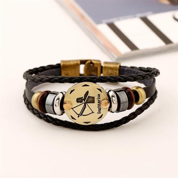 Mother's Day Gift Astrology Zodiac Braided Bracelet 2 Pack Horoscope Constellations (12 Designs) Luminous Glow In The Dark-Engravingift