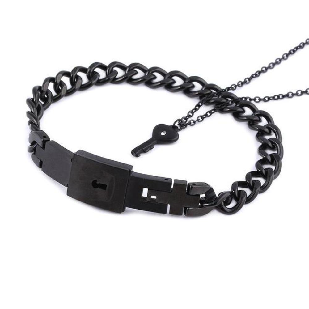 100 Language Heartbeat Key to My Heart Couple Necklace & Bracelet Lock and Key Set (16 Designs)