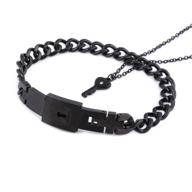 100 Language Heartbeat Key to My Heart Couple Necklace & Bracelet Lock and Key Set (16 Designs)