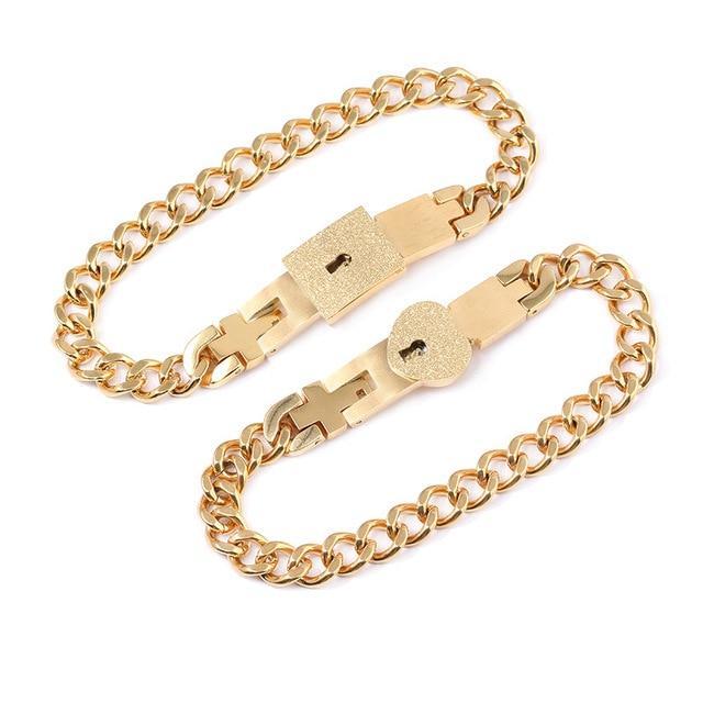 100 Language Heartbeat Key to My Heart Couple Necklace & Bracelet Lock and Key Set (16 Designs)