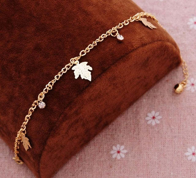 Mother's Day Gift Free shipping Chain Bracelet Gold Color Women Love Heart Link Bracelet Crystal Bracelets Bangles Valentine's Day Gift-Engravingift