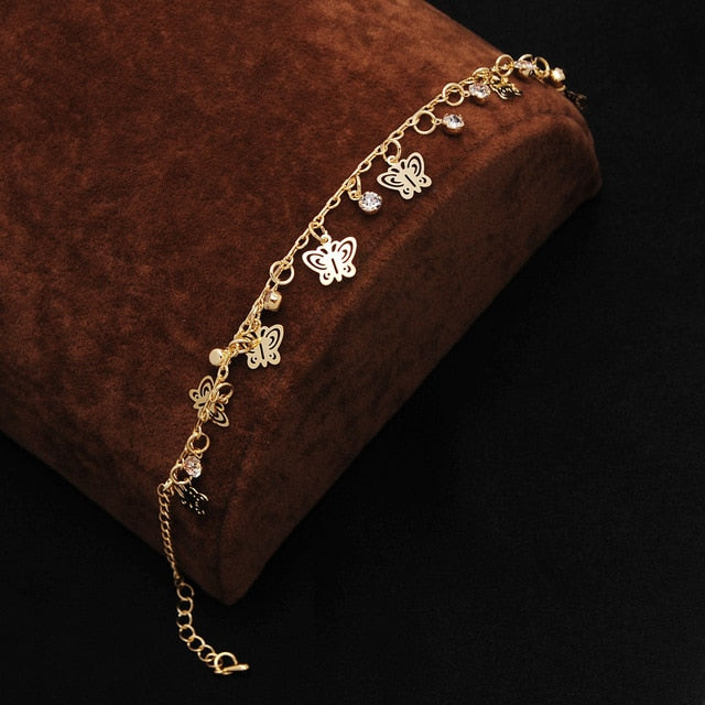 Mother's Day Gift Free shipping Chain Bracelet Gold Color Women Love Heart Link Bracelet Crystal  Bracelets Bangles Valentine's Day Gift-Engravingift