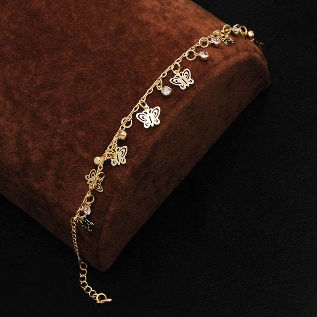 Mother's Day Gift Free shipping Chain Bracelet Gold Color Women Love Heart Link Bracelet Crystal  Bracelets Bangles Valentine's Day Gift-Engravingift