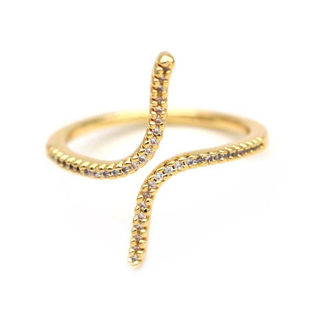 Mother's Day Gift New Fashion Morocco Design CZ Zirconia Crystal Open Rings For Women Kunckle Wedding Ring Jewelry Bijoux Birthday Gifts CRP2015-Engravingift