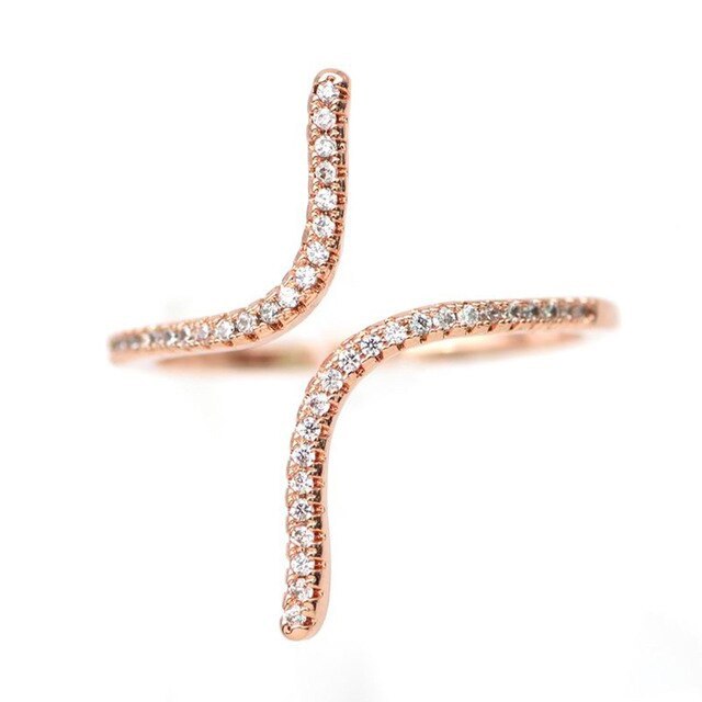 Mother's Day Gift New Fashion Morocco Design CZ Zirconia Crystal Open Rings For Women Kunckle Wedding Ring Jewelry Bijoux Birthday Gifts CRP2015-Engravingift