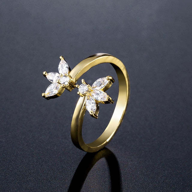 Mother's Day Gift New Fashion Morocco Design CZ Zirconia Crystal Open Rings For Women Kunckle Wedding Ring Jewelry Bijoux Birthday Gifts CRP2015-Engravingift