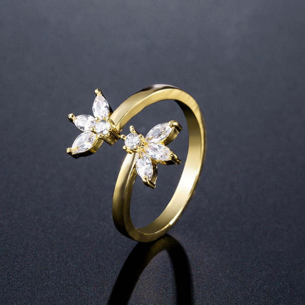 Mother's Day Gift New Fashion Morocco Design CZ Zirconia Crystal Open Rings For Women Kunckle Wedding Ring Jewelry Bijoux Birthday Gifts CRP2015-Engravingift