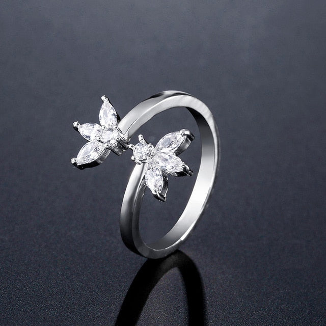 Mother's Day Gift New Fashion Morocco Design CZ Zirconia Crystal Open Rings For Women Kunckle Wedding Ring Jewelry Bijoux Birthday Gifts CRP2015-Engravingift