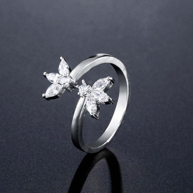 Mother's Day Gift New Fashion Morocco Design CZ Zirconia Crystal Open Rings For Women Kunckle Wedding Ring Jewelry Bijoux Birthday Gifts CRP2015-Engravingift