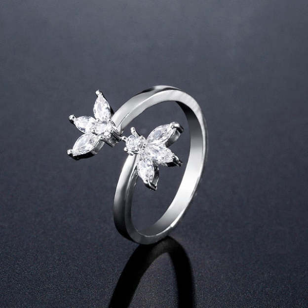 Mother's Day Gift New Fashion Morocco Design CZ Zirconia Crystal Open Rings For Women Kunckle Wedding Ring Jewelry Bijoux Birthday Gifts CRP2015-Engravingift