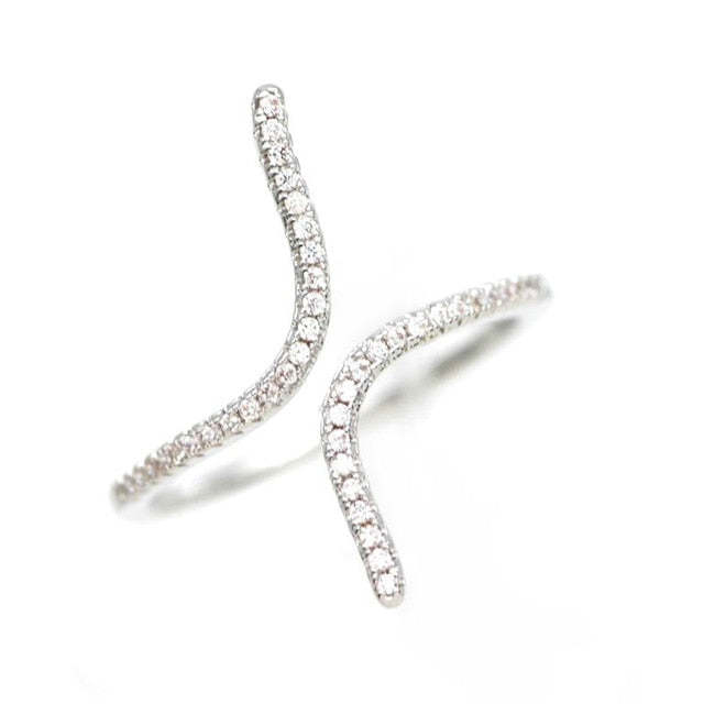 Mother's Day Gift New Fashion Morocco Design CZ Zirconia Crystal Open Rings For Women Kunckle Wedding Ring Jewelry Bijoux Birthday Gifts CRP2015-Engravingift