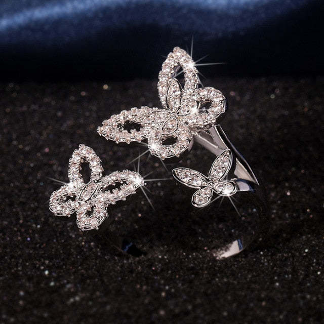 Mother's Day Gift New Fashion Morocco Design CZ Zirconia Crystal Open Rings For Women Kunckle Wedding Ring Jewelry Bijoux Birthday Gifts CRP2015-Engravingift