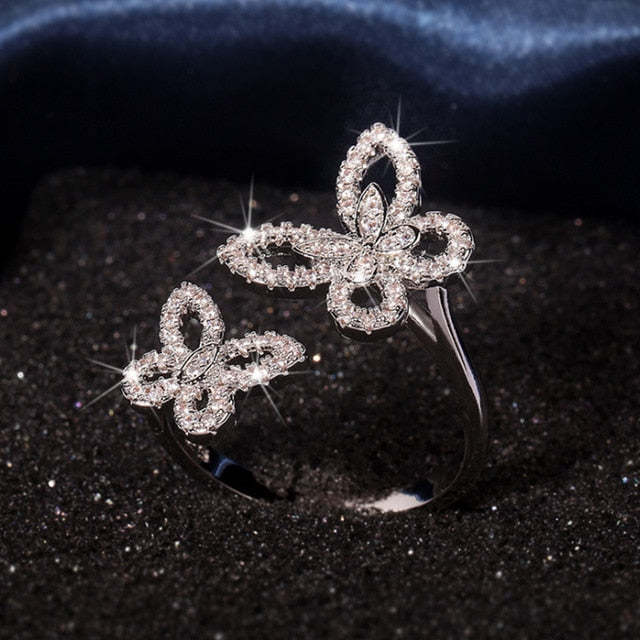 Mother's Day Gift New Fashion Morocco Design CZ Zirconia Crystal Open Rings For Women Kunckle Wedding Ring Jewelry Bijoux Birthday Gifts CRP2015-Engravingift