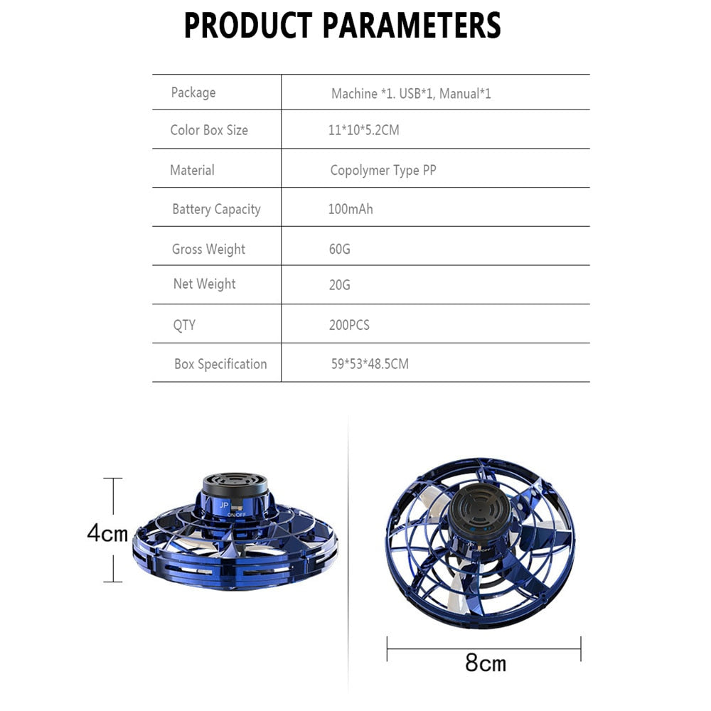 Christmas Gift 2023 FlyNova Flying Fidget Spinner Induction Drone UFO (3 colors)-Engravingift
