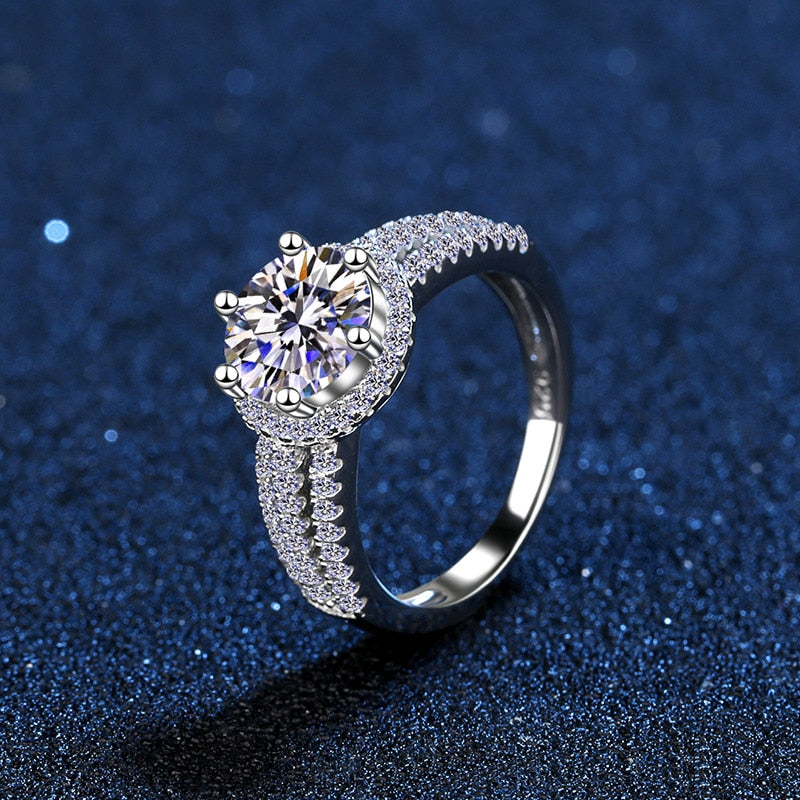 Luxury Moissanite VVS1 D Color Wedding Ring - 1013Bazaar