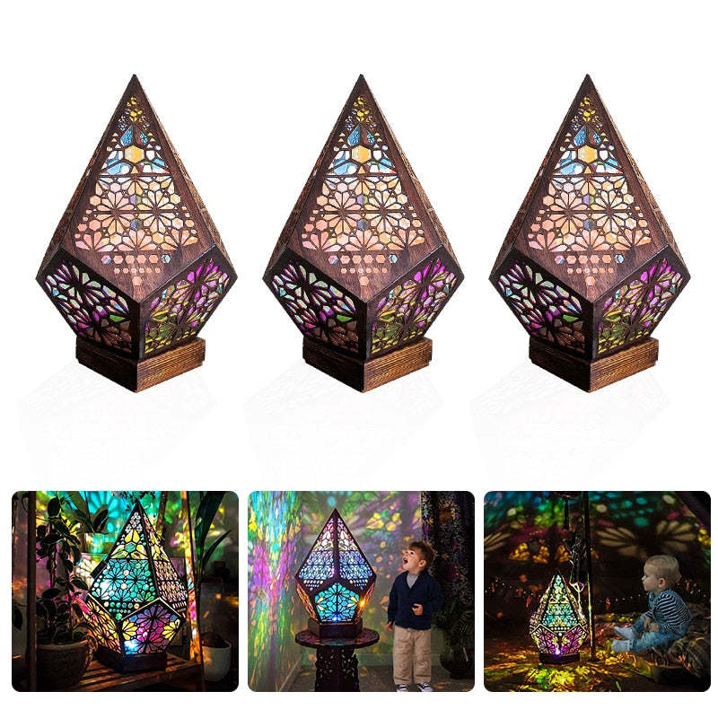 Christmas Gift Bohemian Projection Lamp Colorful Night Light