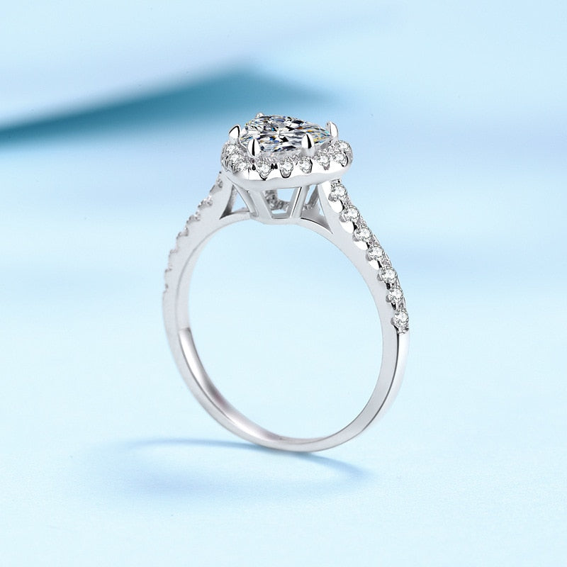 Luxury Moissanite Heart Bridal VVS1 D Color Wedding Ring - 1013Bazaar