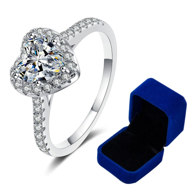 Luxury Moissanite Heart Bridal VVS1 D Color Wedding Ring - 1013Bazaar
