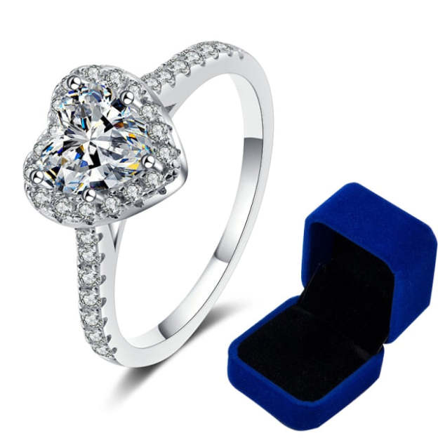 Luxury Moissanite Heart Bridal VVS1 D Color Wedding Ring - 1013Bazaar