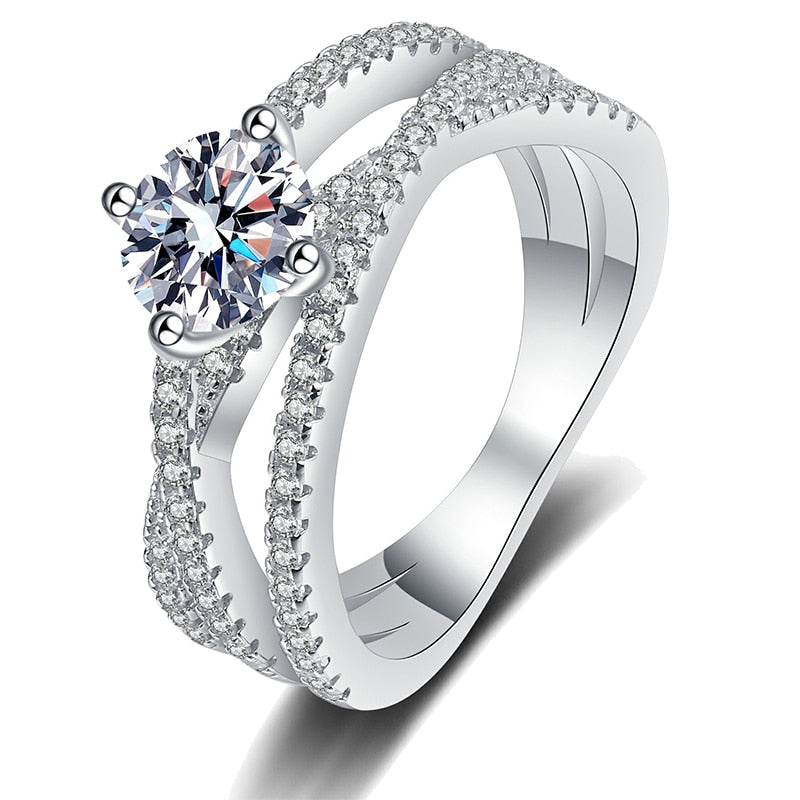 Moissanite Petite Twisted Vine VVS1 D Color Wedding Ring - 1013Bazaar