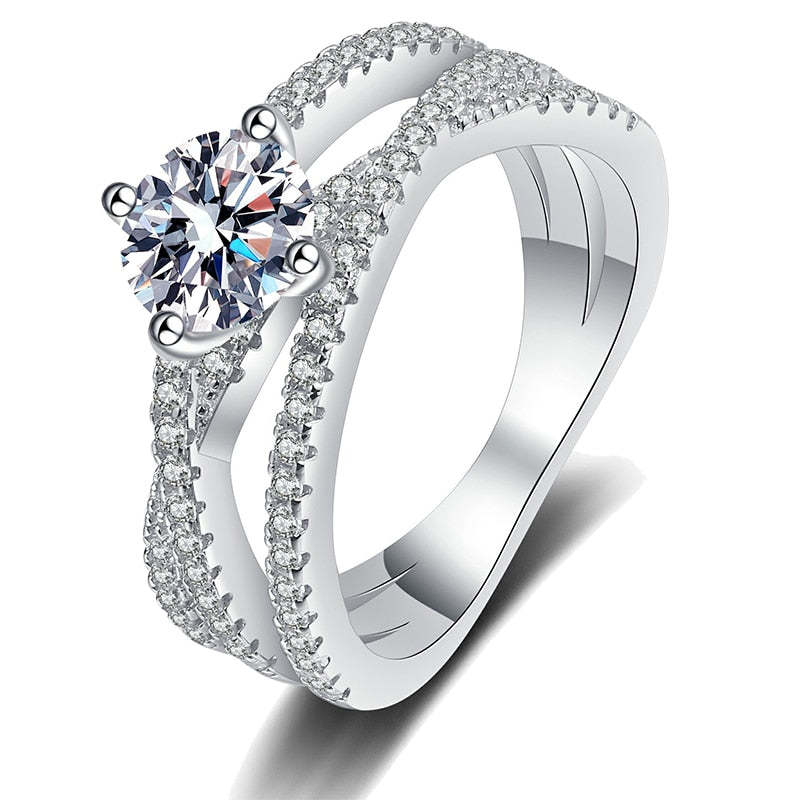 Moissanite Petite Twisted Vine VVS1 D Color Wedding Ring - 1013Bazaar