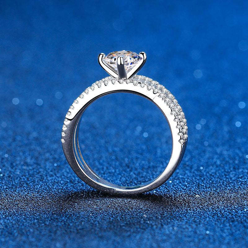 Moissanite Petite Twisted Vine VVS1 D Color Wedding Ring - 1013Bazaar