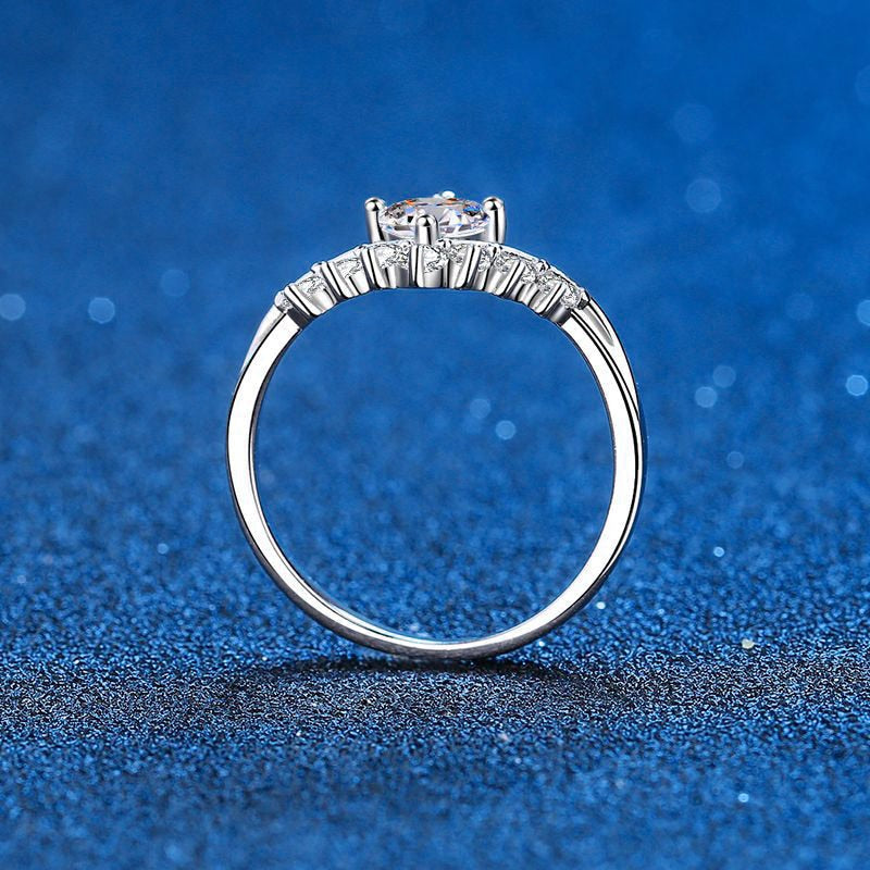 Moissanite Princess Crown VVS1 D Color Wedding Ring - 1013Bazaar