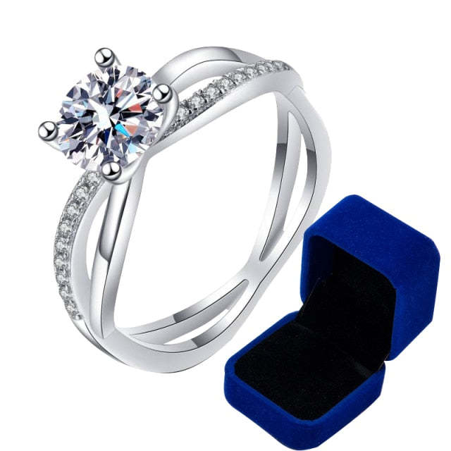 Moissanite Fancy Wave VVS1 D Color Wedding Ring - 1013Bazaar