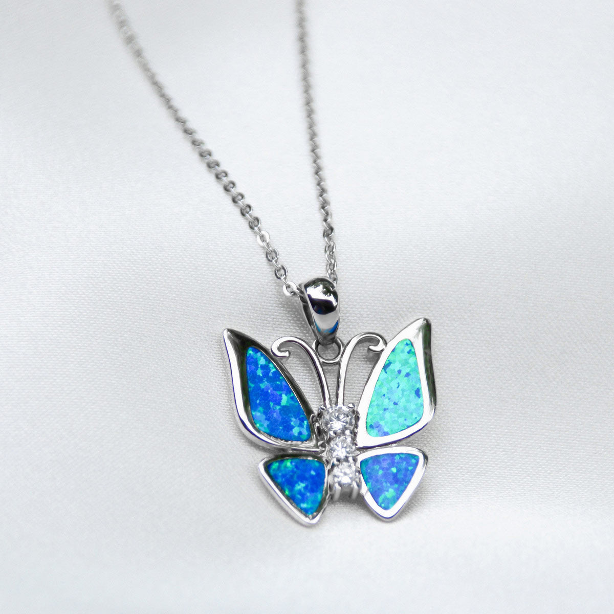 Mother's Day Be Like The Butterfly - Fire Opal Butterfly Necklace Gift Set-Engravingift