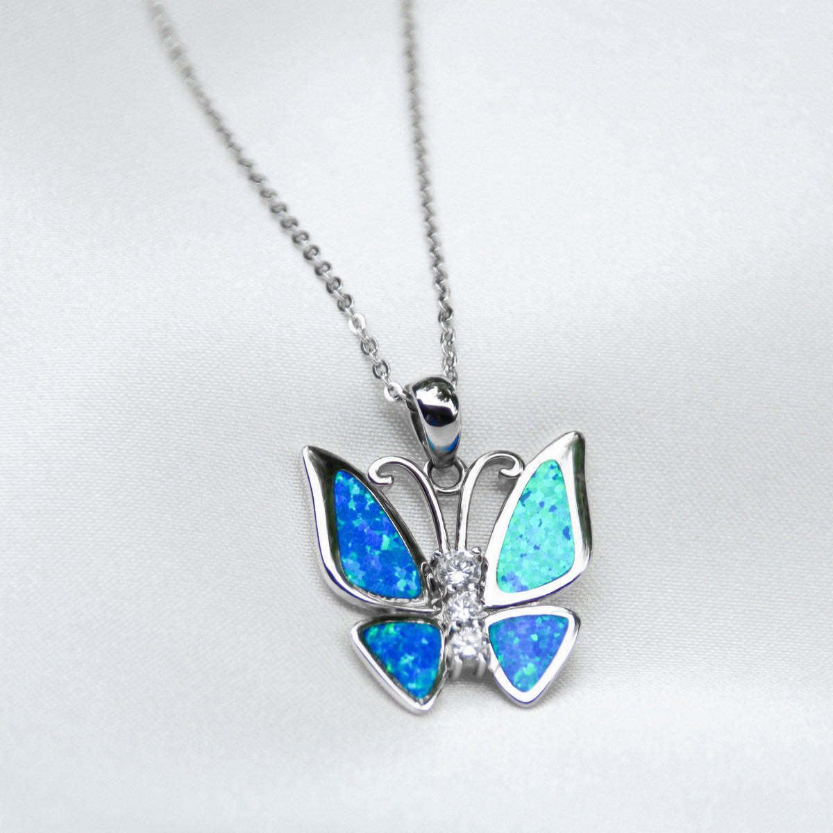 Mother's Day Be Like The Butterfly - Fire Opal Butterfly Necklace Gift Set-Engravingift